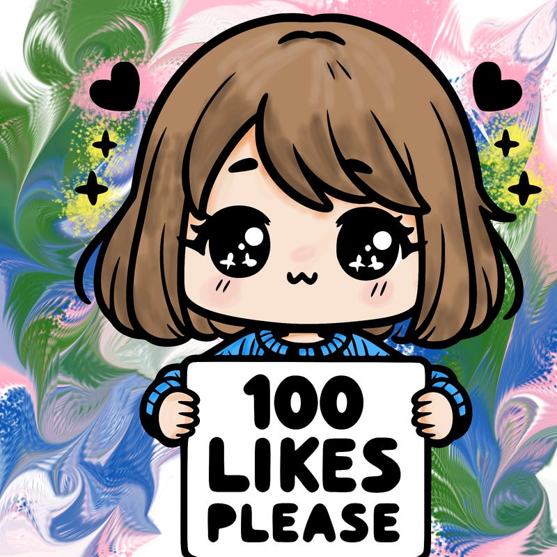 cute girl holding a sign saying 100 likes please