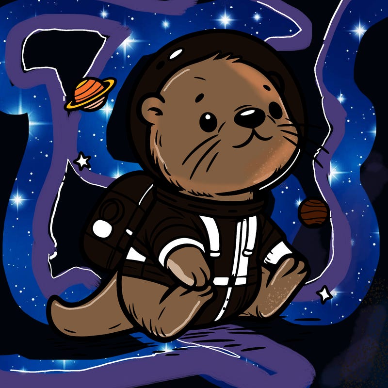 otter in a space suit