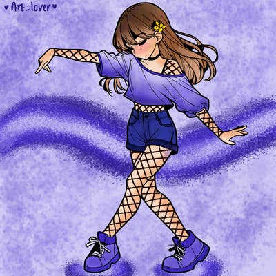 realistic girl danceing