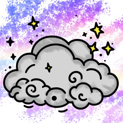 pink starry cloud sky