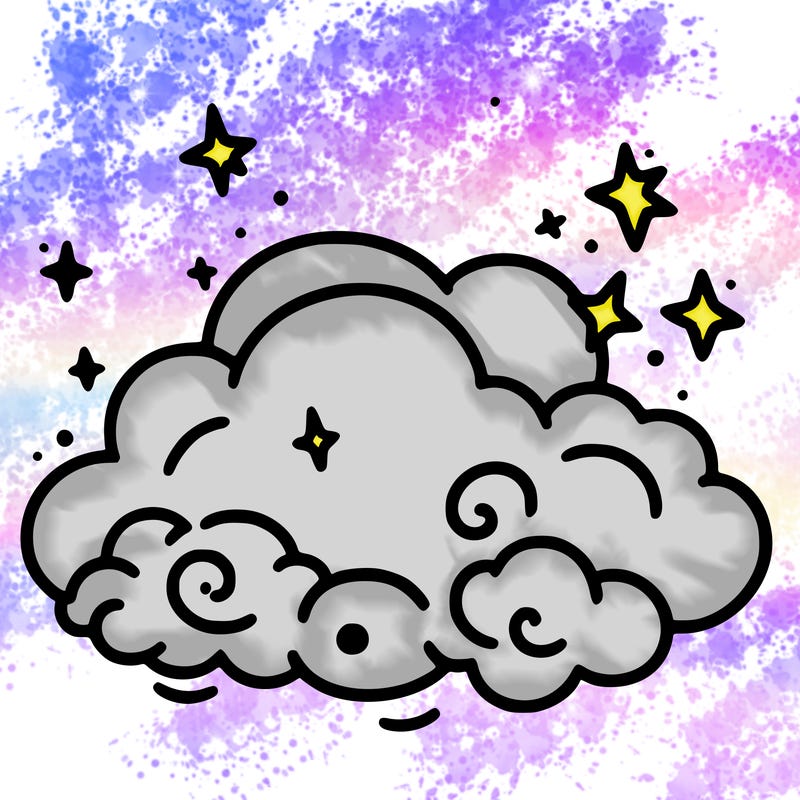 pink starry cloud sky