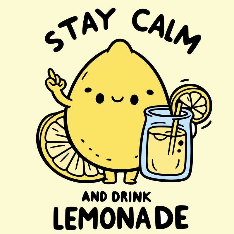 stay calm and drink lemonade