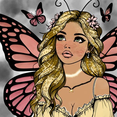 butterfly fairy realistic girl