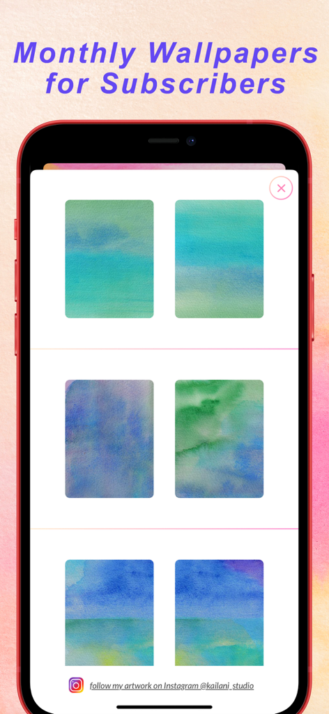 Vision Board Manifestation - Una selección de fondos de pantalla estéticos de acuarela disponibles para suscriptores premium de la aplicación.