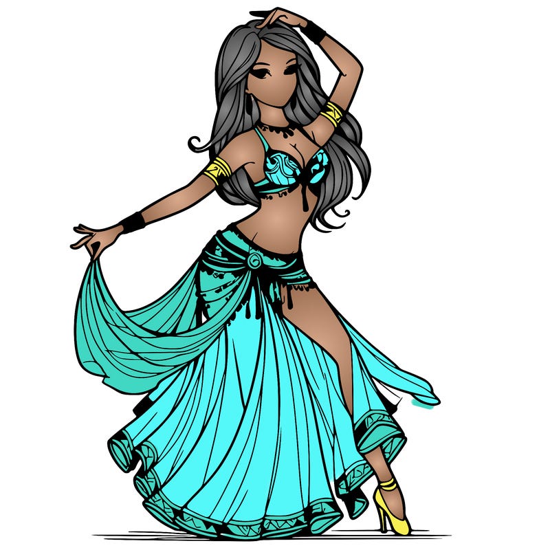 realistic belly dancer
