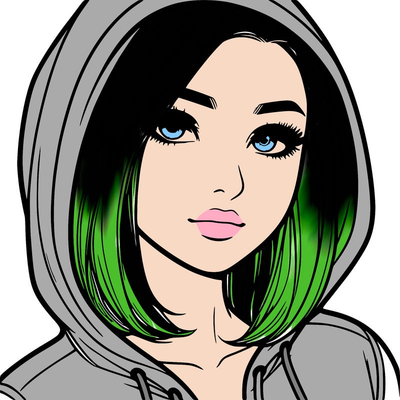 realistic adult girl with hoodie on