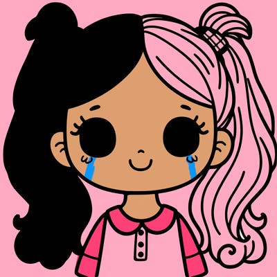 girl with 2 ponytails