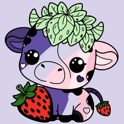 cute strawberry cow