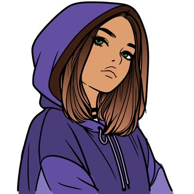 a realistic girl in a hoodie