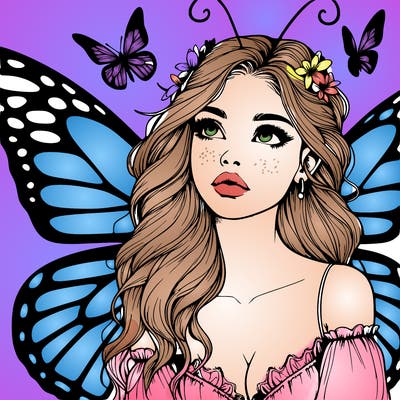 butterfly fairy realistic girl