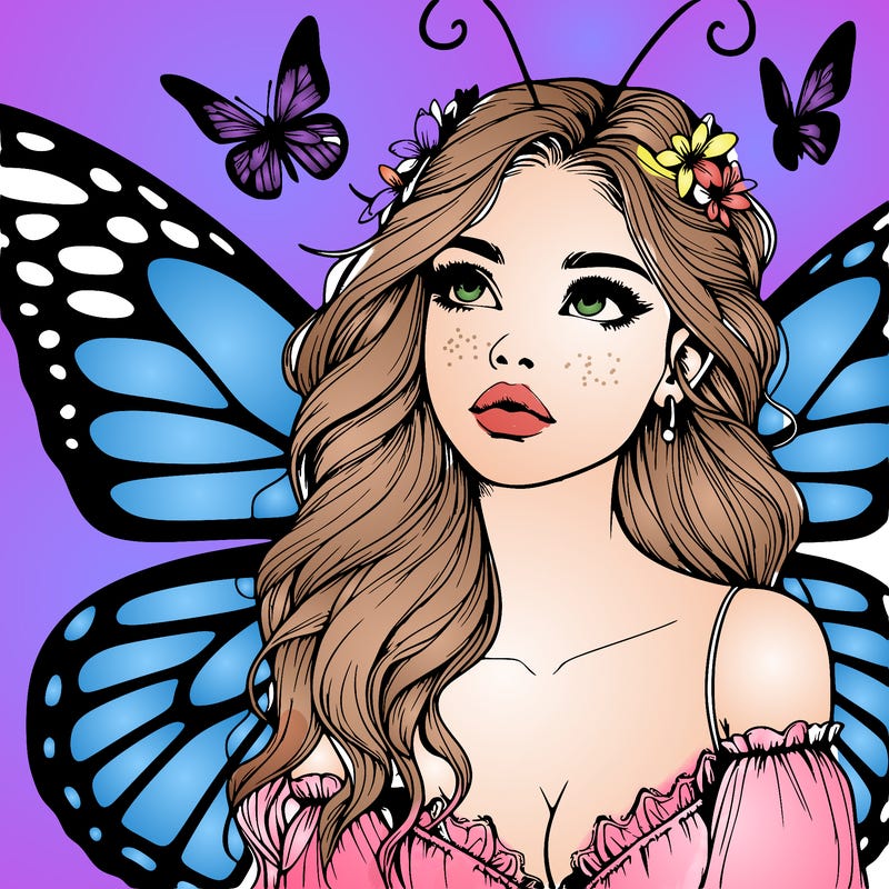 butterfly fairy realistic girl