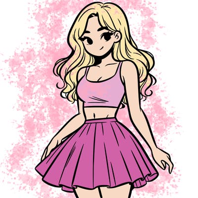 woman in a skirt and crop top