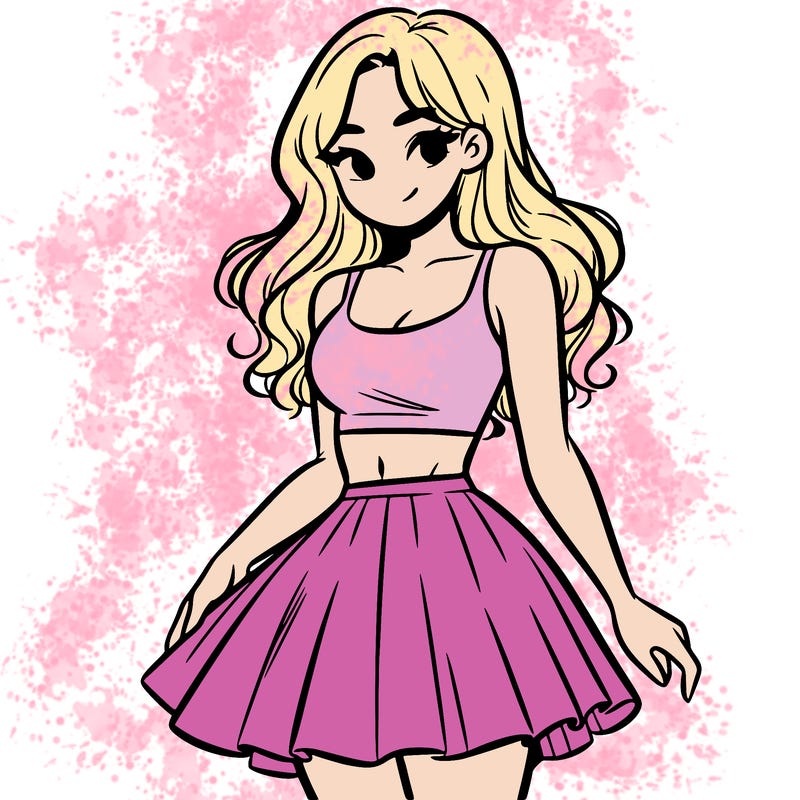 woman in a skirt and crop top