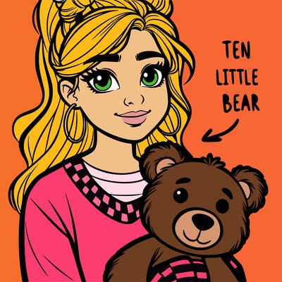 a teen girl with a teddy bear