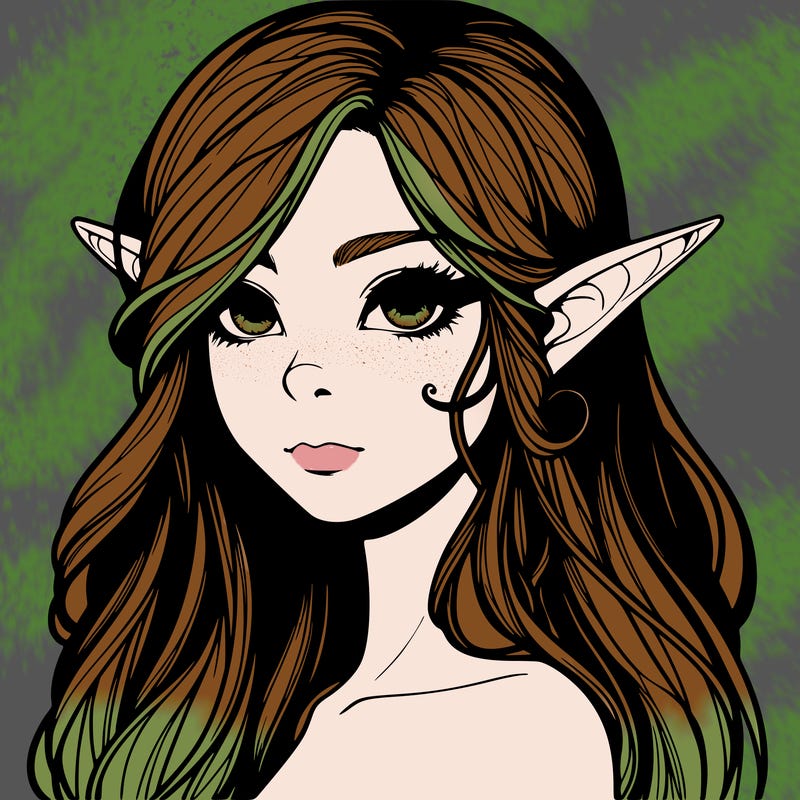 elf girl realistic dark fantasy