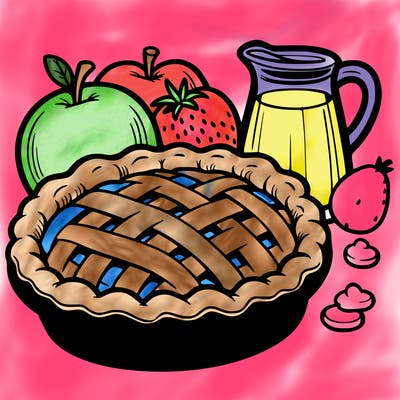 a pie of food