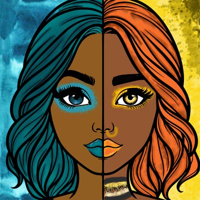 realistic girl split half