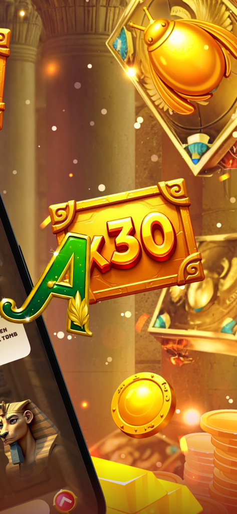 Egyptian Enigma - Golden scarab and multiplier rewards in the Egyptian Enigma game