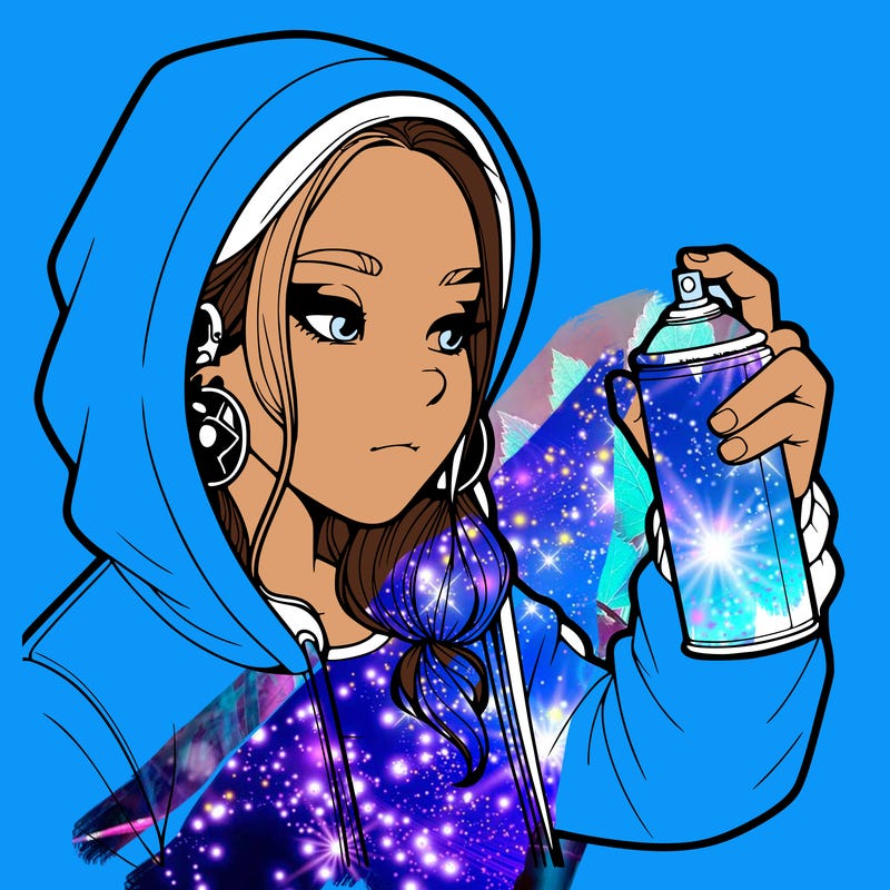 a realistic girl, spray painting