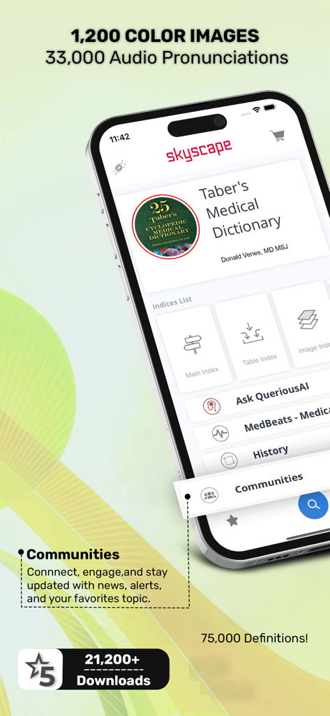 Taber’s Medical Dictionary - Tabers Medical Dictionary mobile app interface showing clinical features and definitions