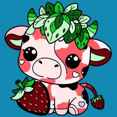 cute strawberry cow