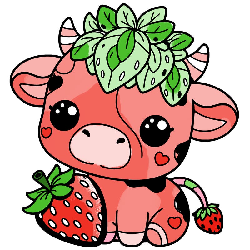 cute strawberry cow