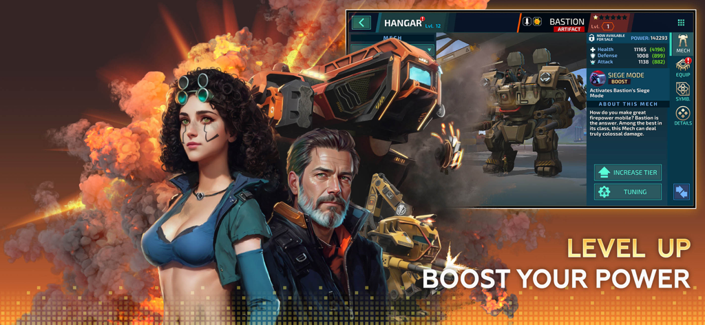 Mech & Aliens: Robot Battle - Personajes y un menú de hangar para personalizar robots en Mech y Aliens Robot Battle