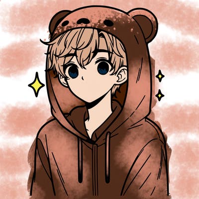 a 17 year old boy in a cute animal hoodie