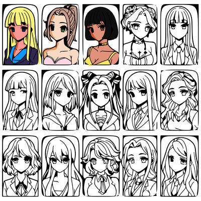 girls that look diffrent anime