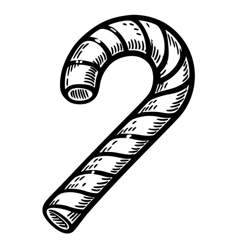 a traditional candy cane coloring page