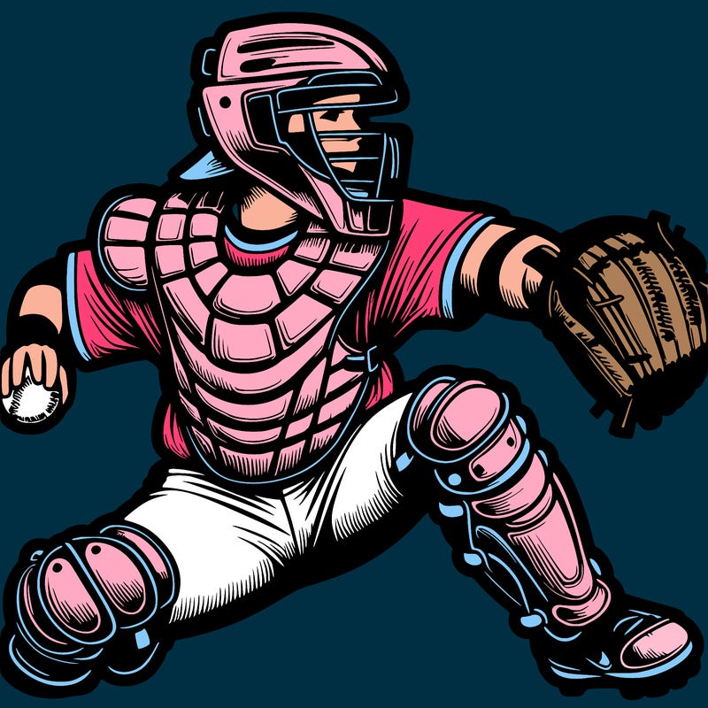 softballl catcher realistic
