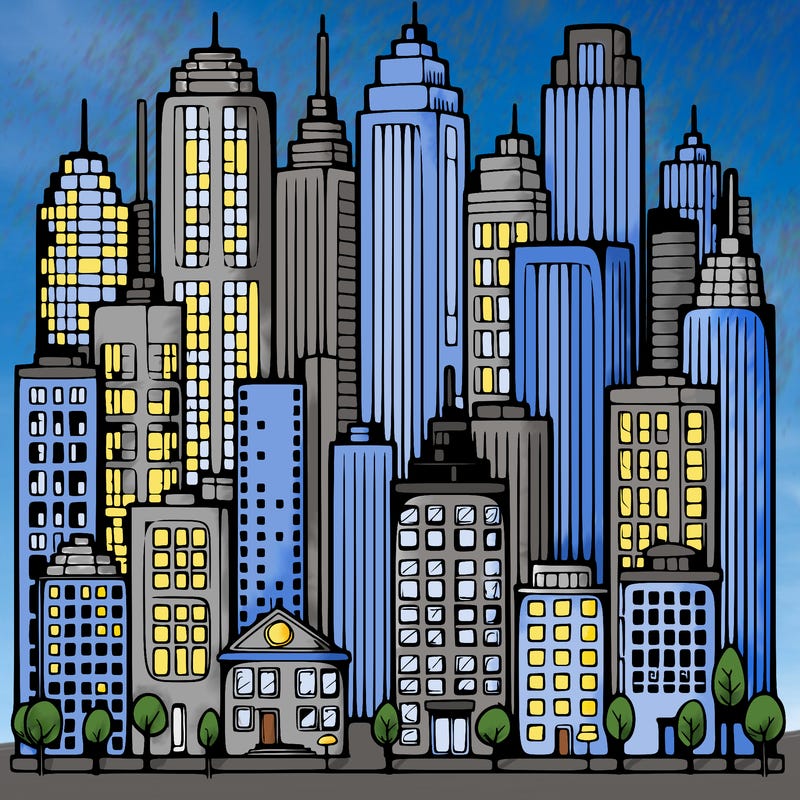 a city with skyscrapers