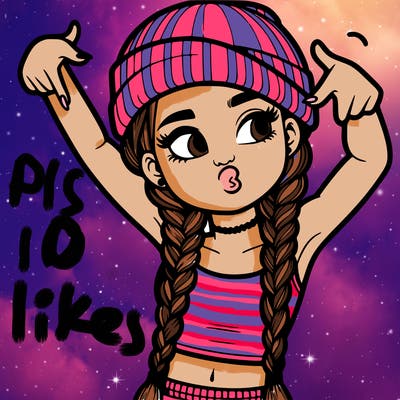 realistic teenage girl with braids and a beanie and crop top doing 🫶🏼