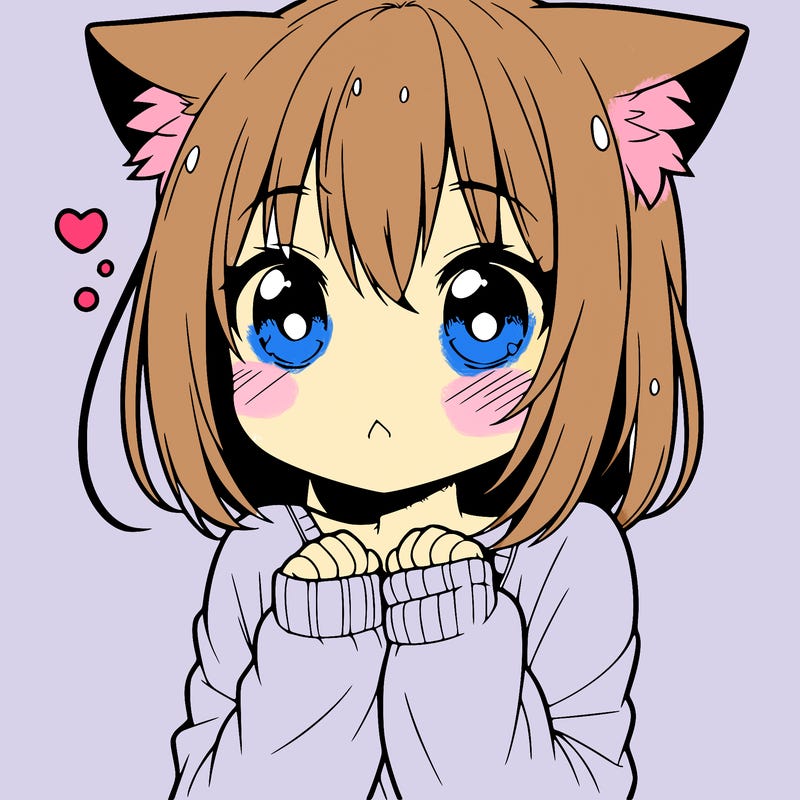 shy anime catgirl