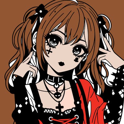 goth anime girl