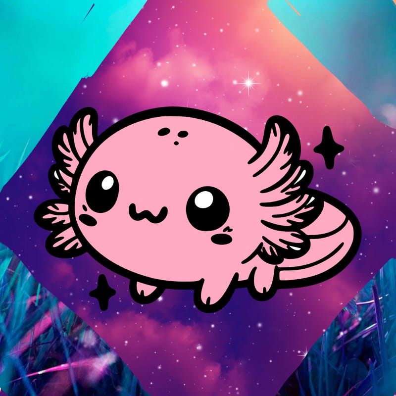 cute easy baby axolotl