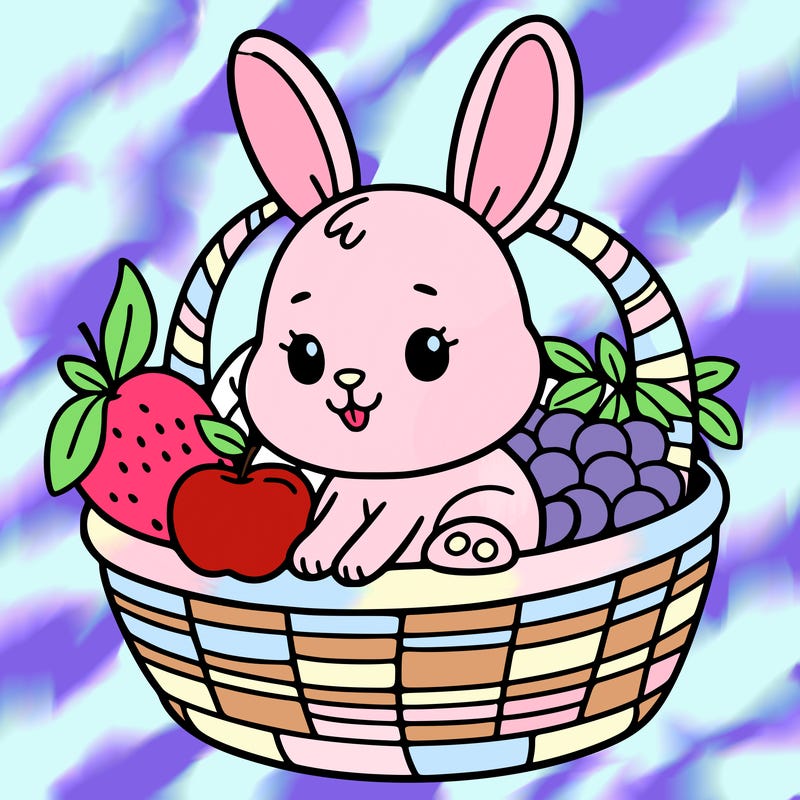 bunny in a fruit basket