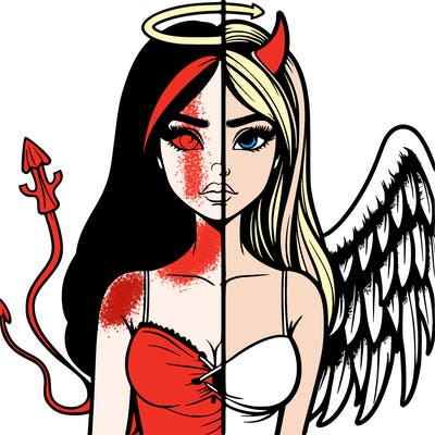 devil vs angel realistic girl