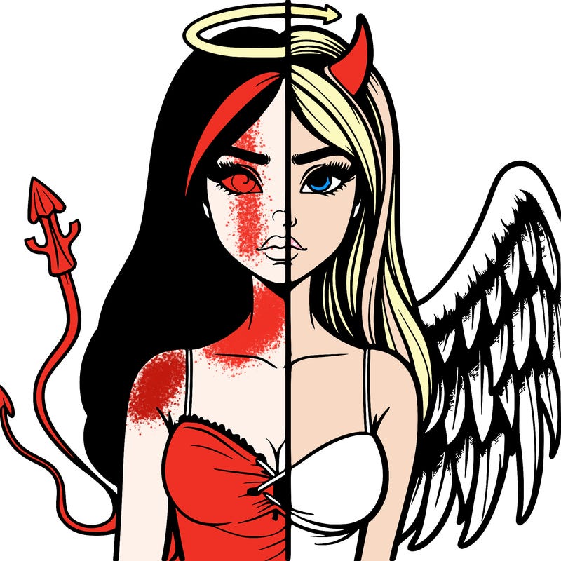 devil vs angel realistic girl