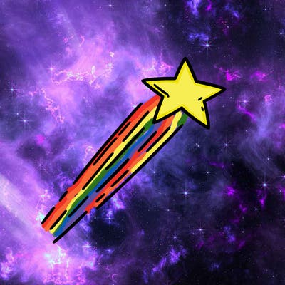 a shooting star in the sky