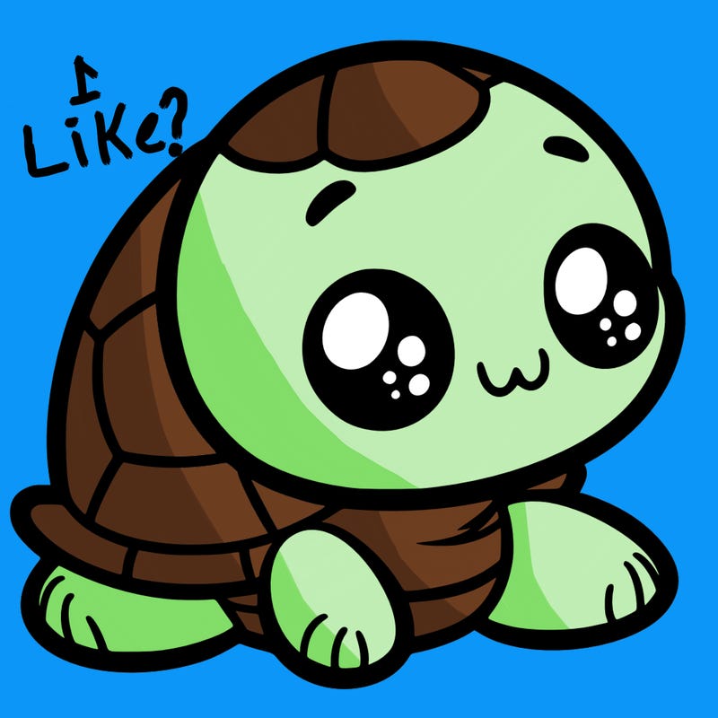 cute little animated turtle