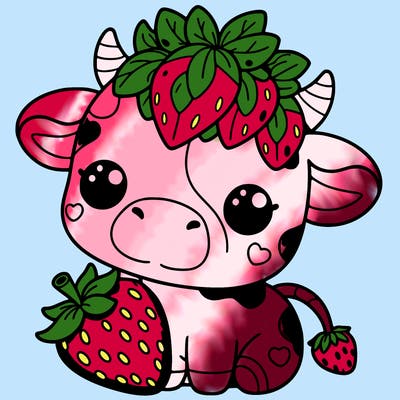 cute strawberry cow
