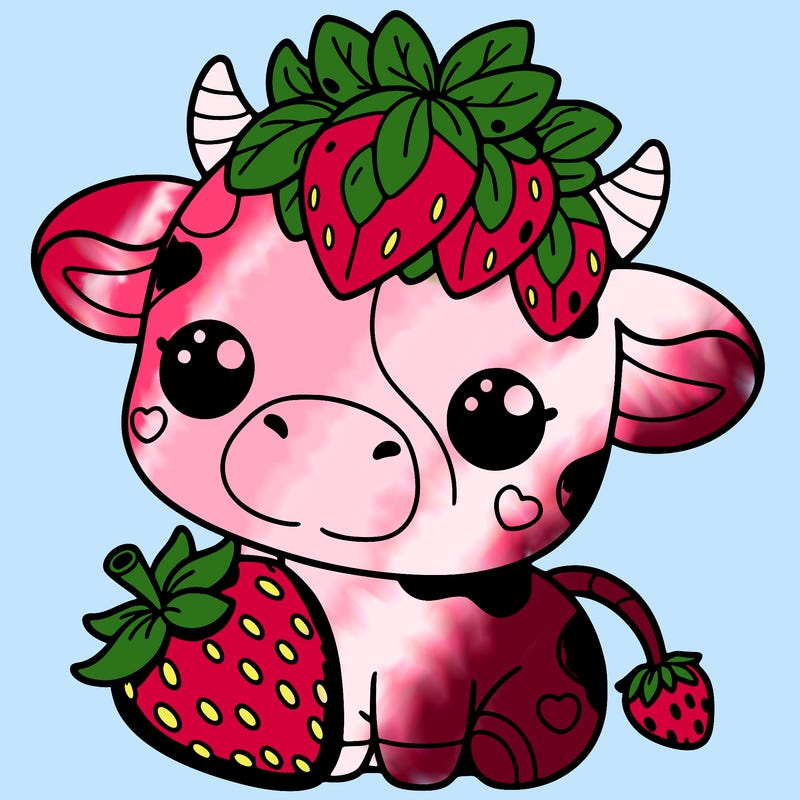 cute strawberry cow