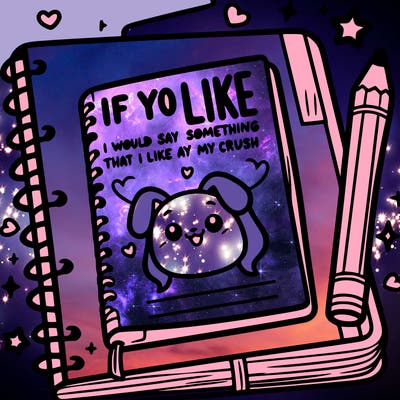 a notebook that says if you like, i would say something that like about my crush