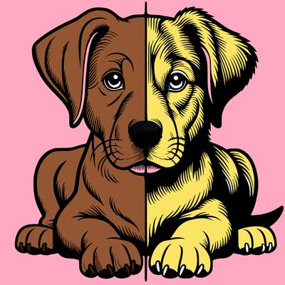 realistic dog split picture