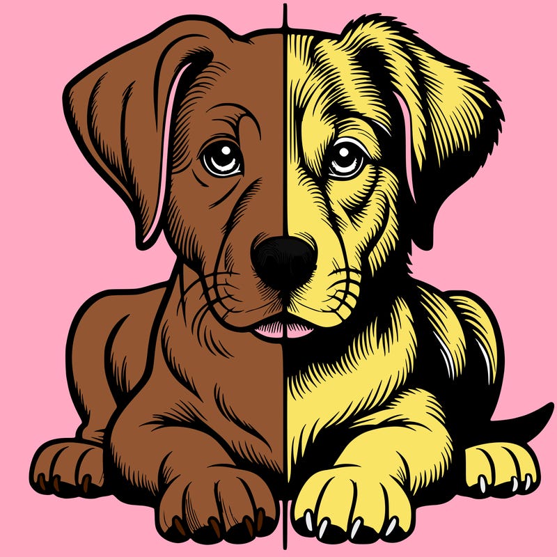 realistic dog split picture