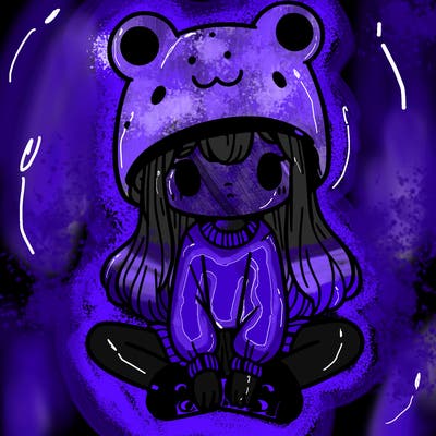 a girl wearing a frog hat and some frog socks