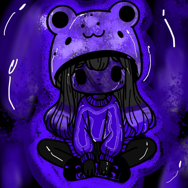 a girl wearing a frog hat and some frog socks