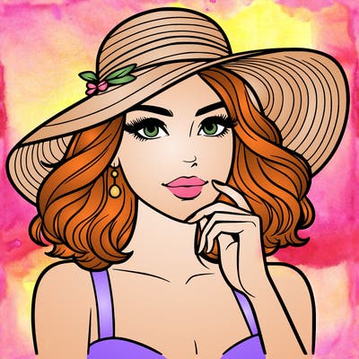 beautiful woman in hat