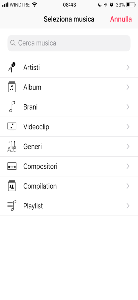 djTurntables - Pantalla de selección de música en la aplicación djTurntables que muestra opciones para navegar por artistas, álbumes y listas de reproducción.